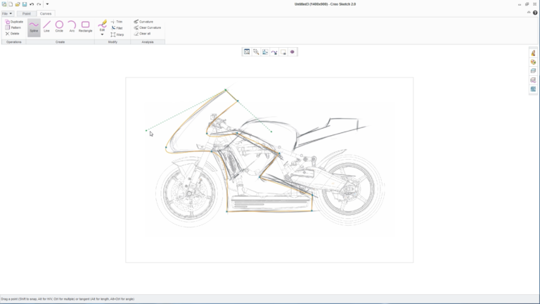 Creo Sketch软件界面2