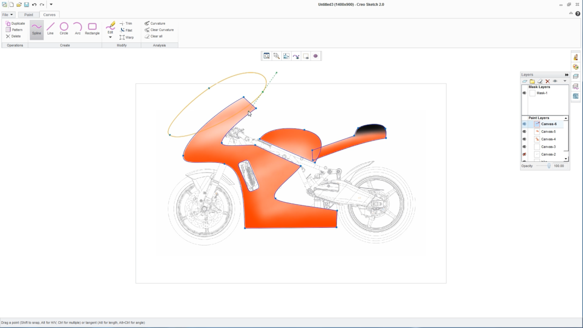 Creo Sketch软件界面3