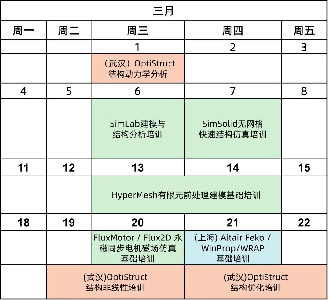 培训计划丨Altair 三月培训及网络研讨会计划