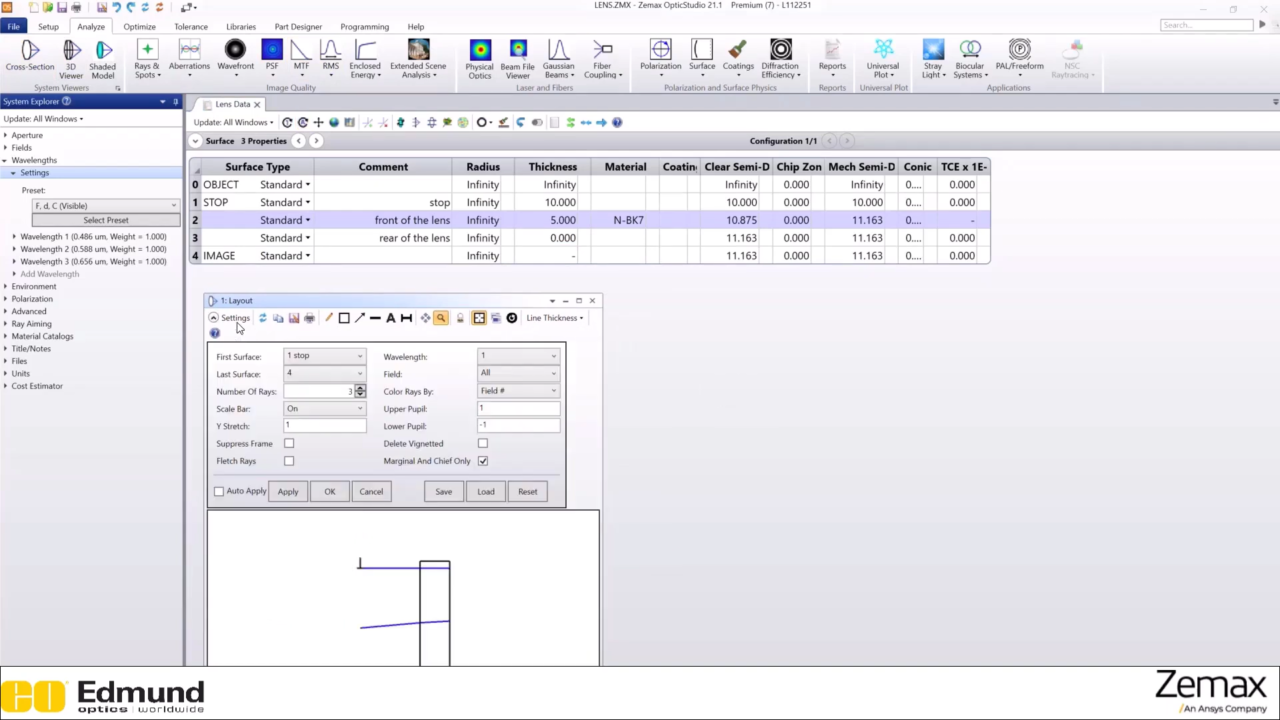 Ansys Zemax OpticStudio软件界面2