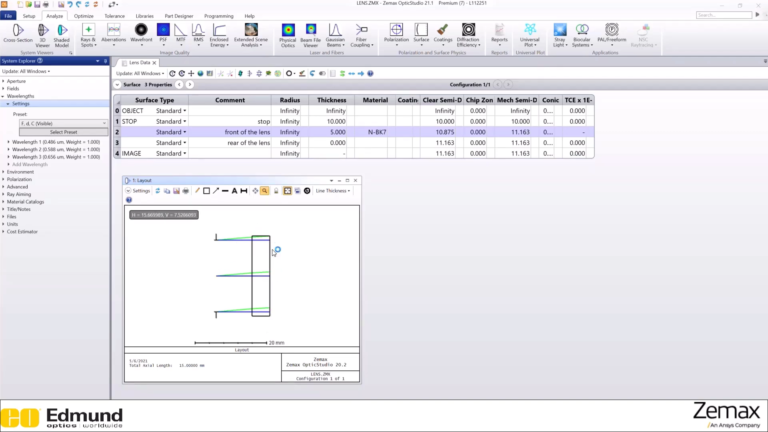 Ansys Zemax OpticStudio软件界面3