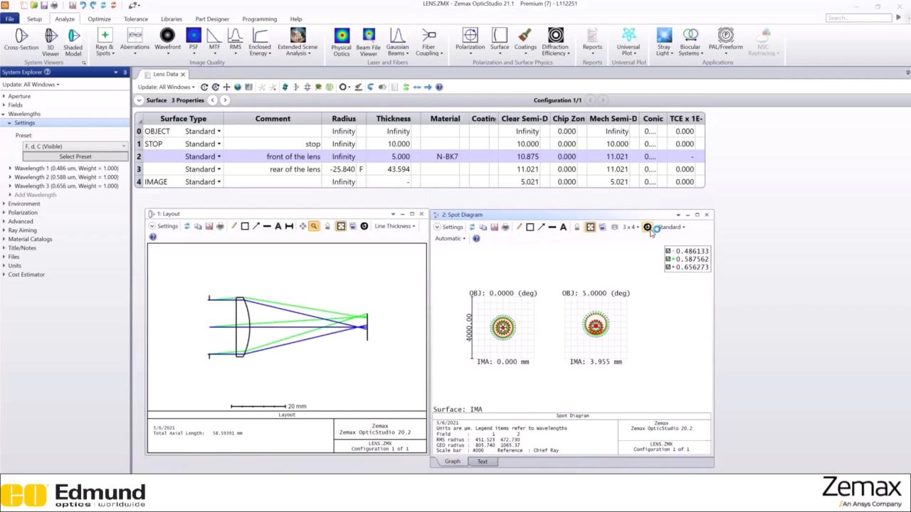 Ansys Zemax OpticStudio软件界面4