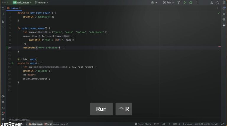 Jetbrains RustRover软件界面3