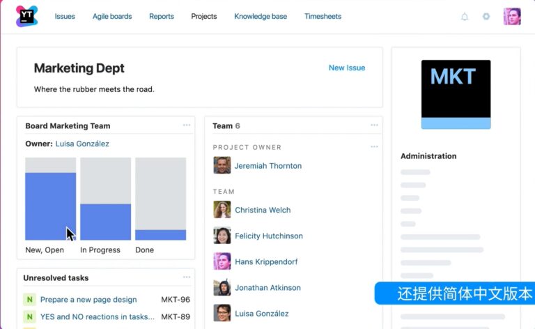Jetbrains YouTrack软件界面1