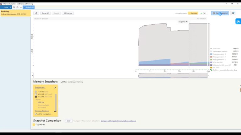 Jetbrains dotMemory软件界面1