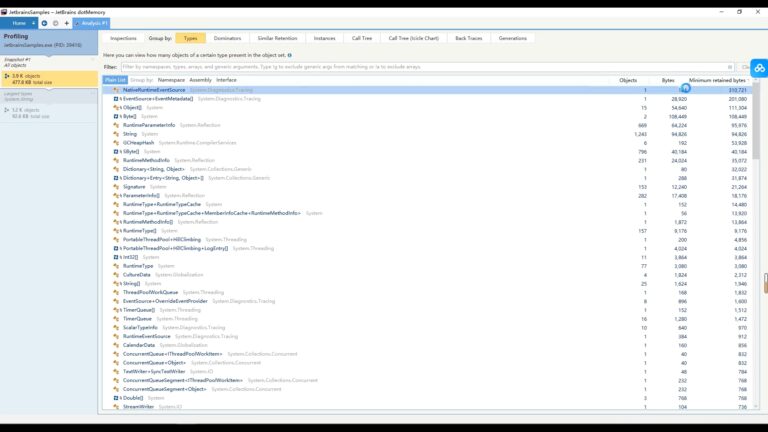 Jetbrains dotMemory软件界面3