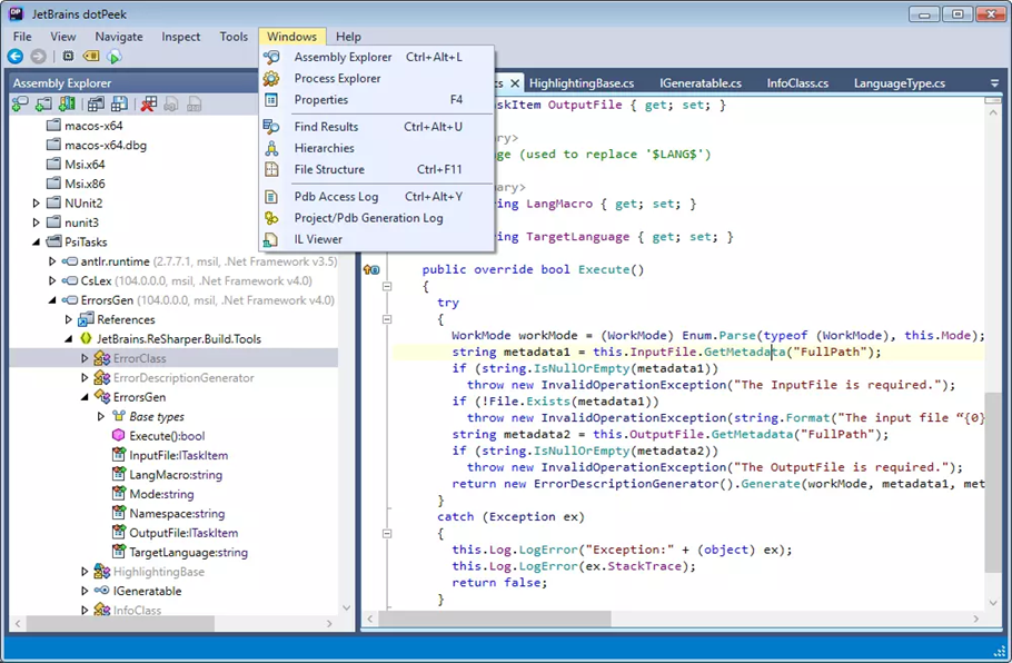 Jetbrains dotPeek软件界面1