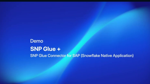 SAP 数据集成 Demo演示：SNP Glue与Snowflake无缝集成实时传输数据