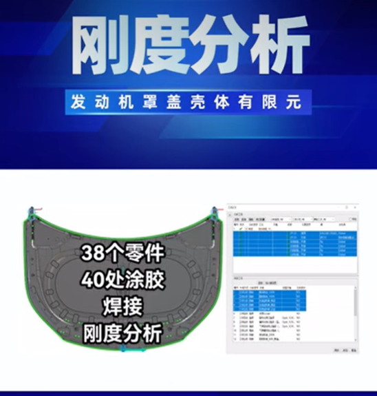 SmartCAE | 6分钟完成发动机罩盖壳体刚度分析！