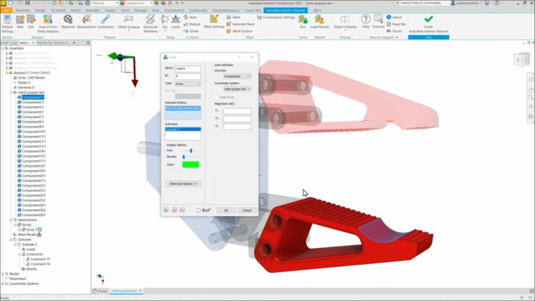 Autodesk Inventor Nastran 操作界面