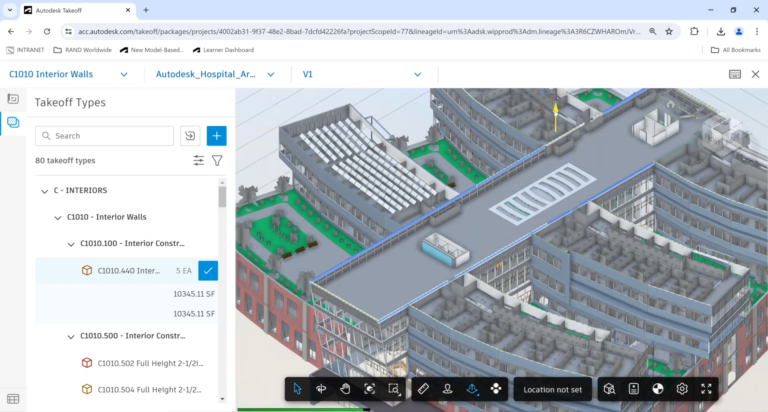 Autodesk Takeoff 软件界面