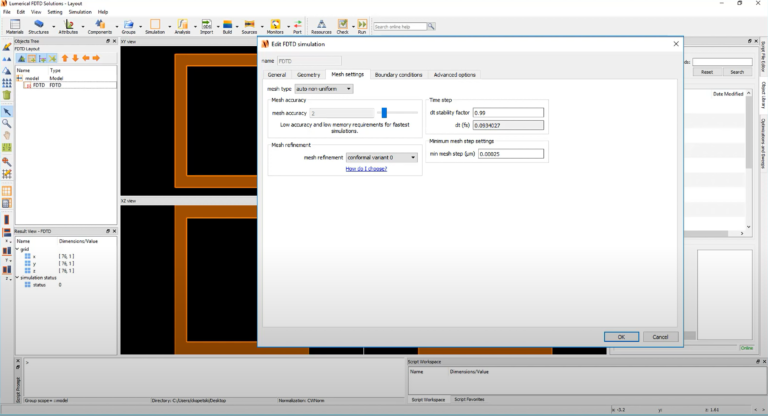 Ansys Lumerical FDTD软件界面