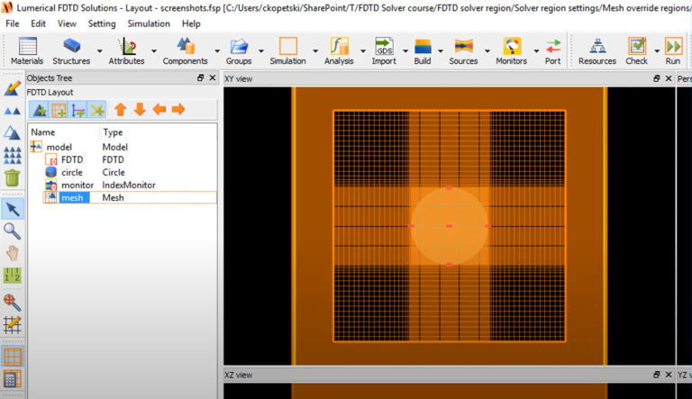 Ansys Lumerical FDTD软件界面