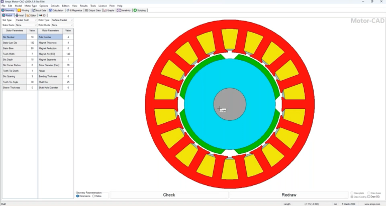 Ansys Motor-CAD 电机设计软件软件界面