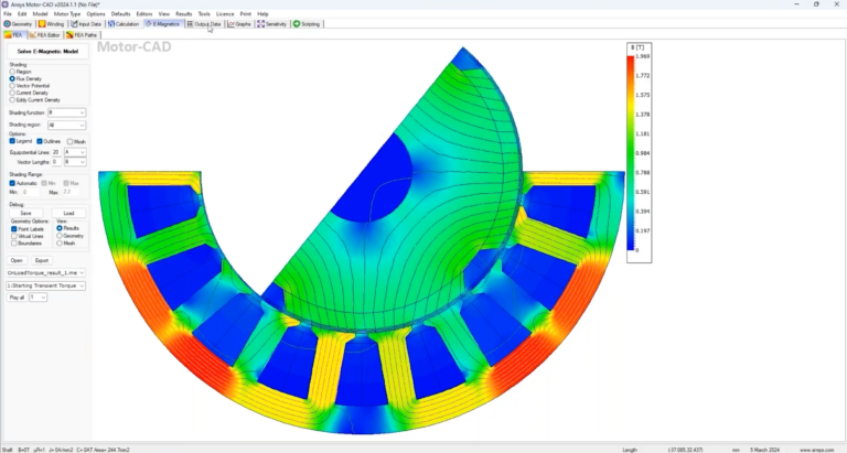 Ansys Motor-CAD 电机设计软件软件界面