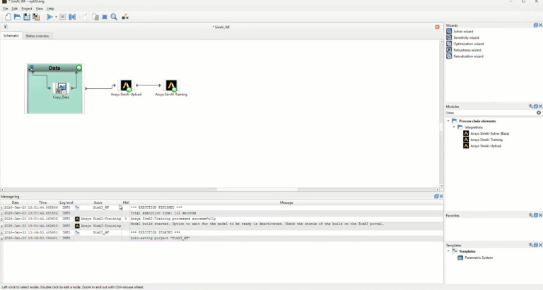 Ansys optiSLang 流程集成和设计优化软件界面