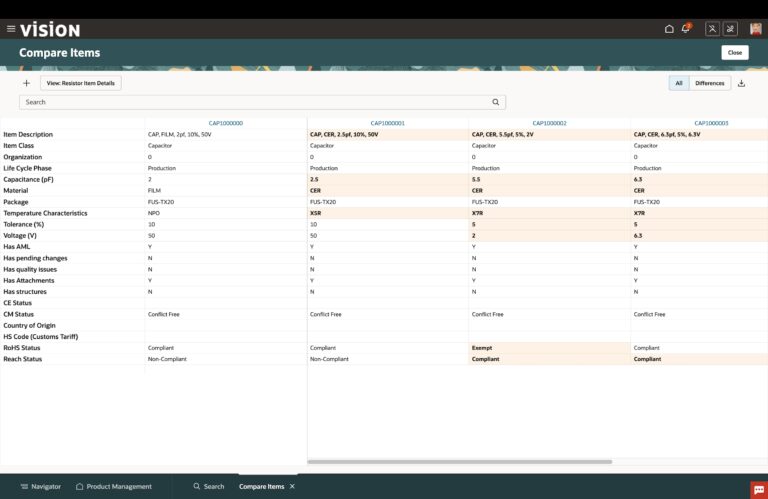 Oracle PLM 软件界面