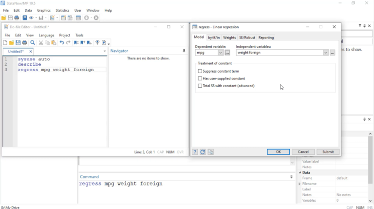 Stata 统计与数据管理软件软件界面