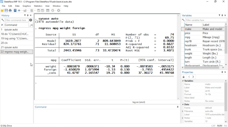 Stata 统计与数据管理软件软件界面