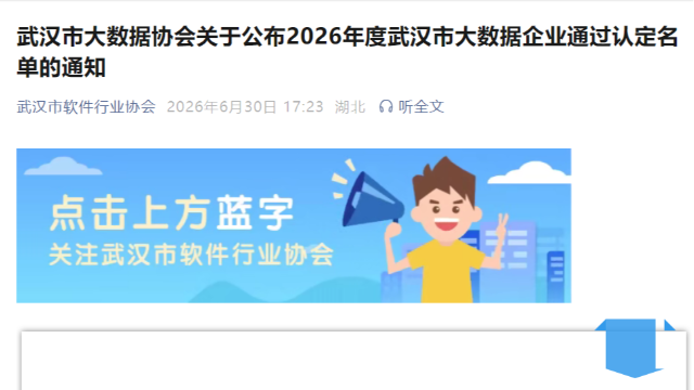 喜报｜武汉璞华大数据成功入选2026年度武汉市大数据企业认定名单