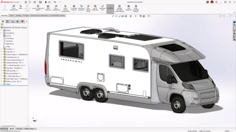 SolidWorks 3D CAD软件界面