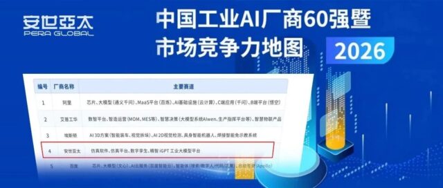 从工业仿真到物理AI：安世亚太入选”2026中国工业AI厂商60强”