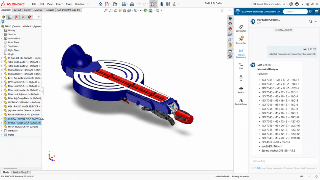 SOLIDWORKS AI:装配体优化与设计自动化