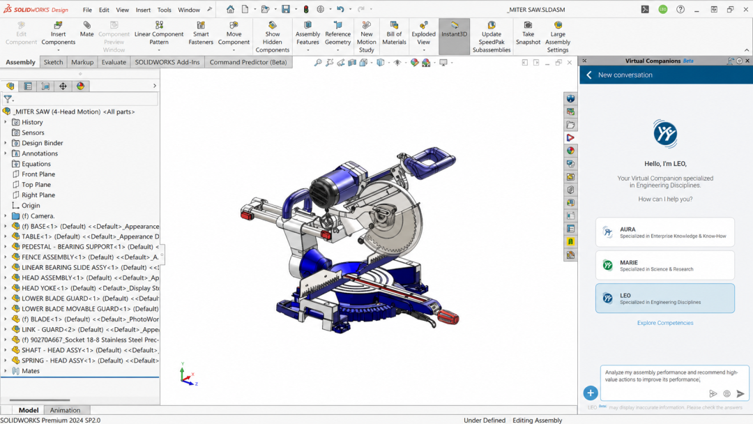 SOLIDWORKS AI:装配体优化与设计自动化